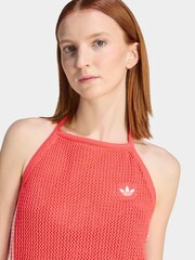 adidas Originals Red Crochet Knit Top - Image 4 of 6