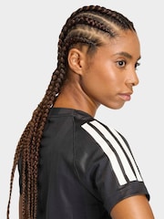 adidas Black Hyperglam 3-Stripes Emboss T-Shirt - Image 5 of 6