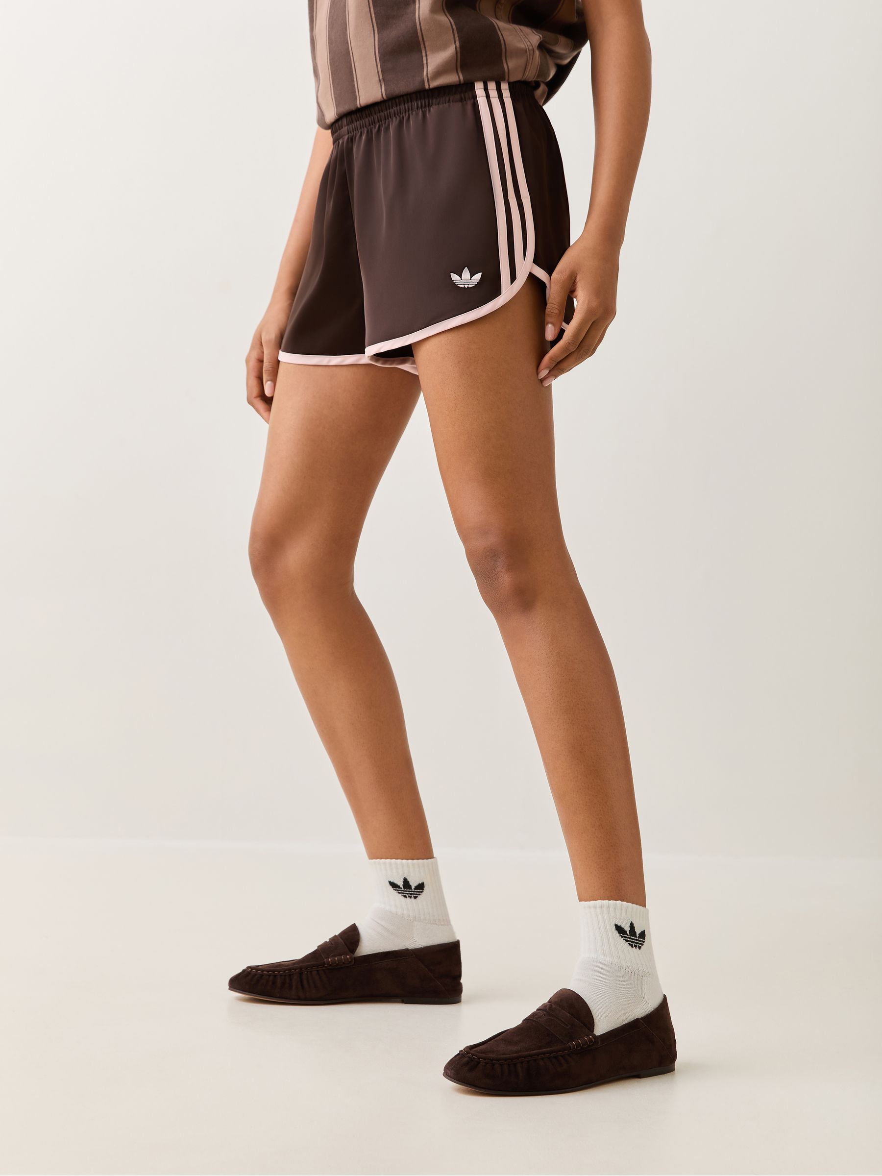 Buy adidas originals Brown 3-Stripes Sprinter Shorts from Next USA