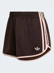 adidas originals Brown 3 Stripes Sprinter Shorts - Image 6 of 6