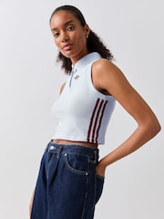 adidas Originals Blue Polo Top - Image 2 of 5