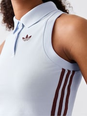 adidas Originals Blue Polo Top - Image 4 of 5