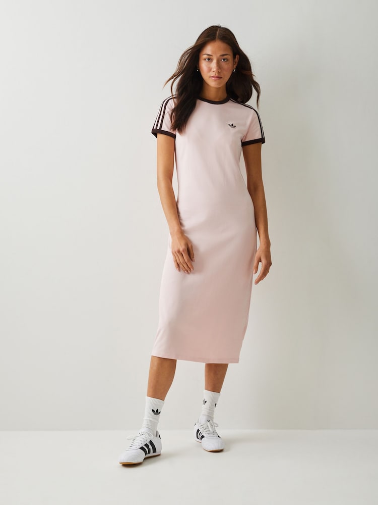 adidas Originals Pink 3 Stripes Dress (Slim) - Image 1 of 4