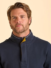 Brakeburn Blue Abbotsbury Quarter Zip Sweatshirt - Image 4 of 6