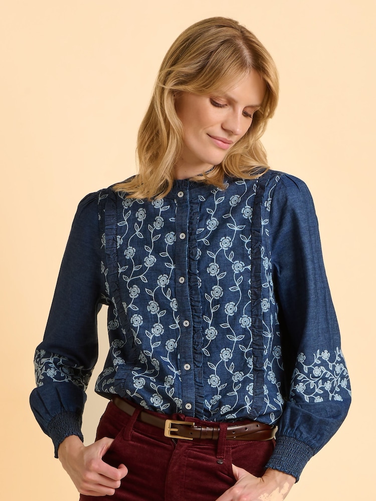 Brakeburn Blue Sienna Blouse - Image 1 of 6 Brakeburn Blue Sienna Blouse - Image 1 of 6