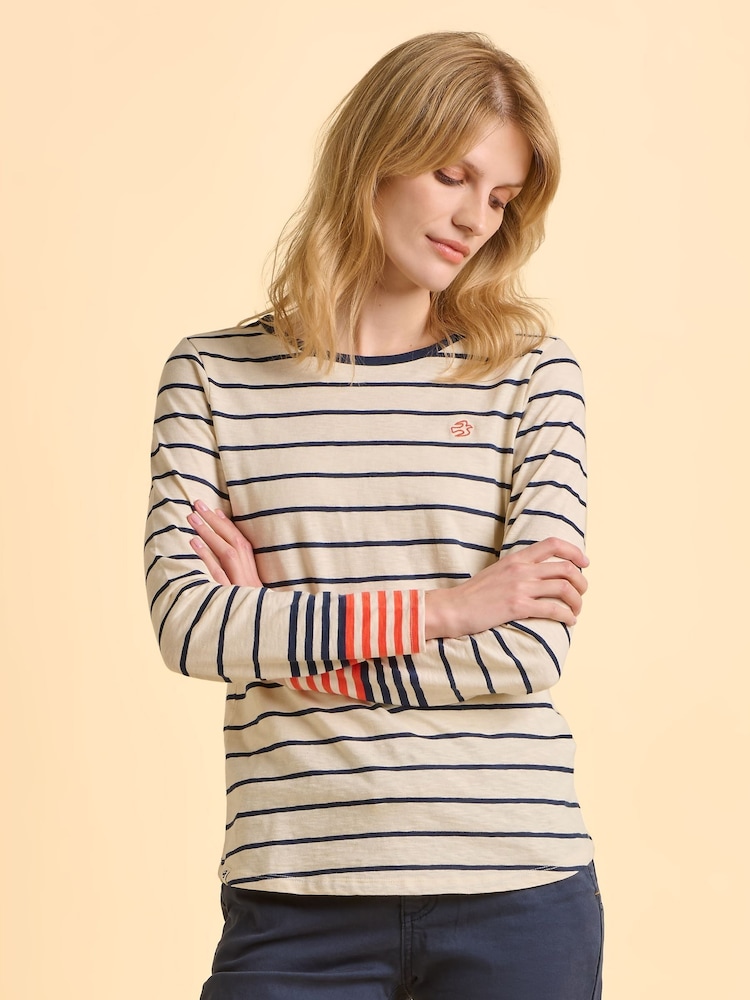 Brakeburn Cream Knoll Long Sleeve T-Shirt - Image 1 of 6