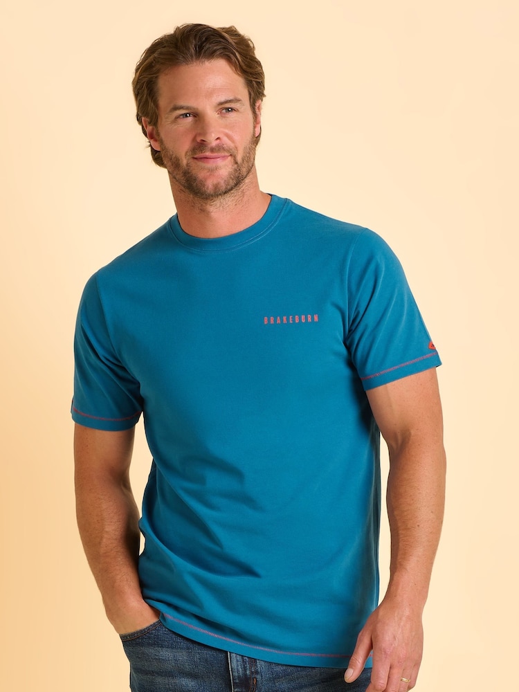 Brakeburn Blue Dinton T-Shirt - Image 1 of 6