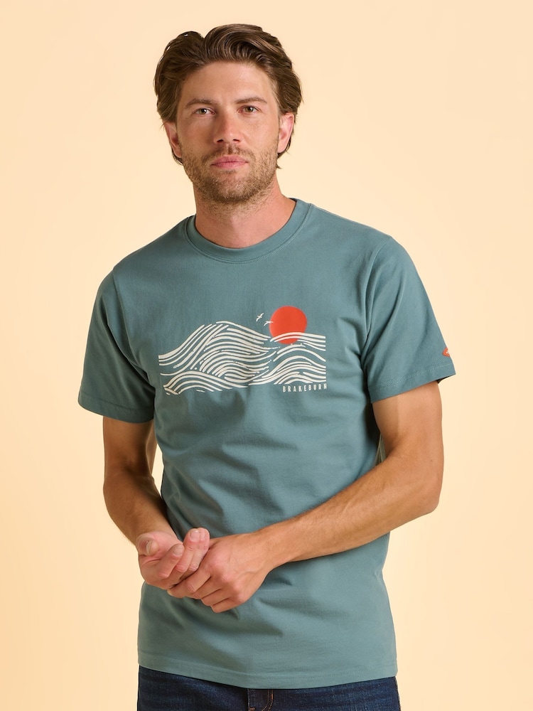 Brakeburn Green Devenish T-Shirt - Image 1 of 4 Brakeburn Green Devenish T-Shirt - Image 1 of 4