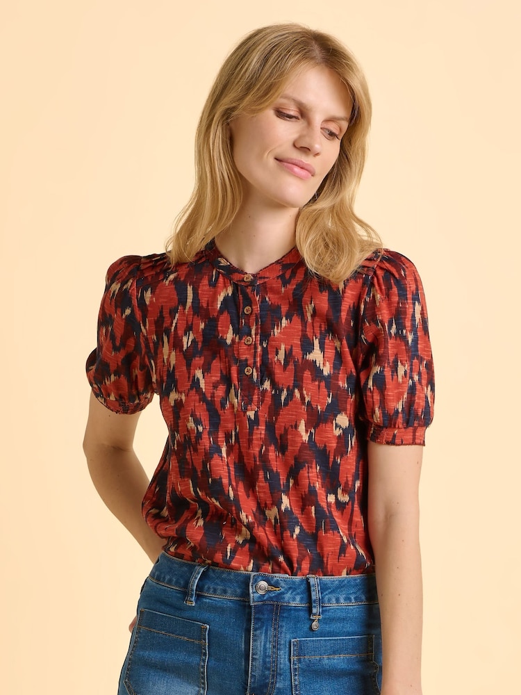 Brakeburn Red Lily Blouse - Image 1 of 6 Brakeburn Red Lily Blouse - Image 1 of 6