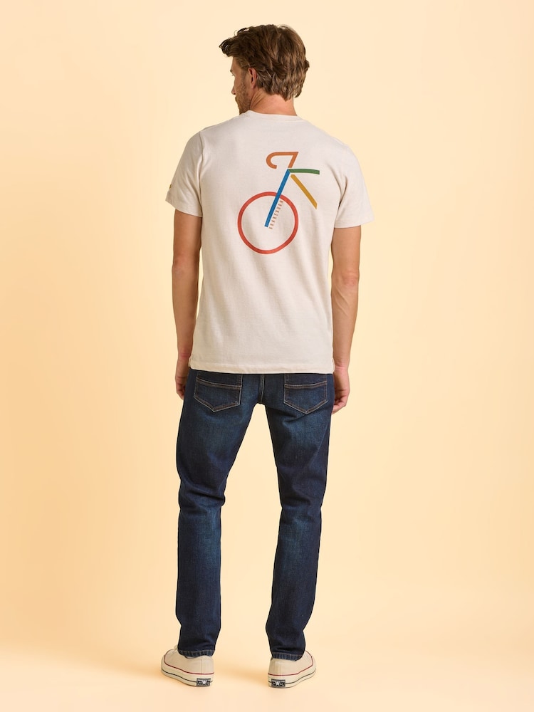 Brakeburn Cream Dunkeld T-Shirt - Image 2 of 6 Brakeburn Cream Dunkeld T-Shirt - Image 2 of 6