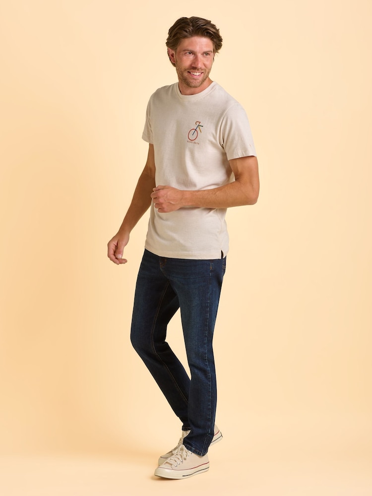 Brakeburn Cream Dunkeld T-Shirt - Image 6 of 6 Brakeburn Cream Dunkeld T-Shirt - Image 6 of 6