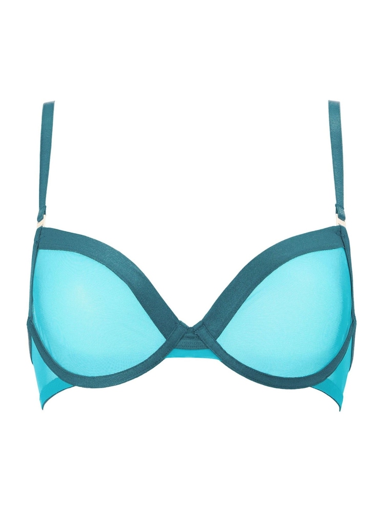 KBX Blue Non Pad Plunge Zadie Mesh Bra - Image 6 of 6 KBX Blue Non Pad Plunge Zadie Mesh Bra - Image 6 of 6
