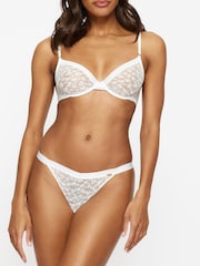 KBX White Non Pad Plunge Zadie Texture Non Pad Plunge Bra - Image 1 of 6
