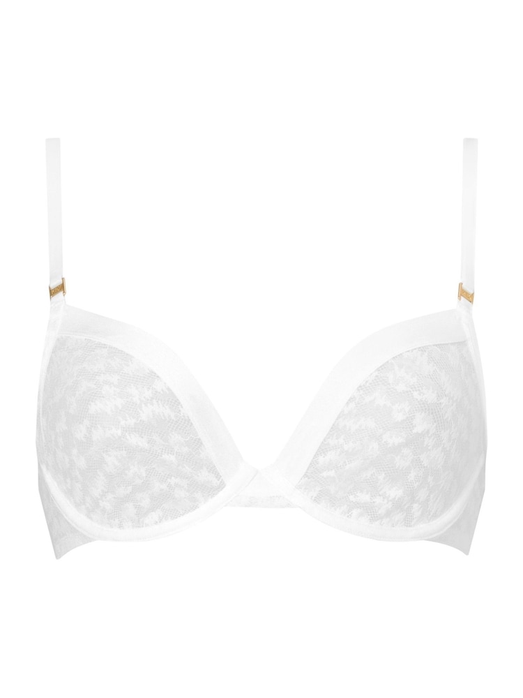 KBX White Non Pad Plunge Zadie Texture Non Pad Plunge Bra - Image 6 of 6 KBX White Non Pad Plunge Zadie Texture Non Pad Plunge Bra - Image 6 of 6