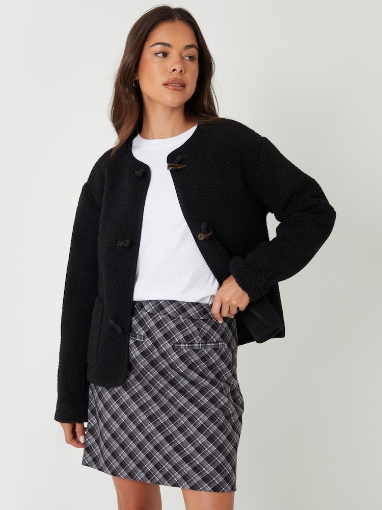 Threadbare Black Mini Check A-Line Skirt - Image 5 of 5 Threadbare Black Mini Check A-Line Skirt - Image 5 of 5