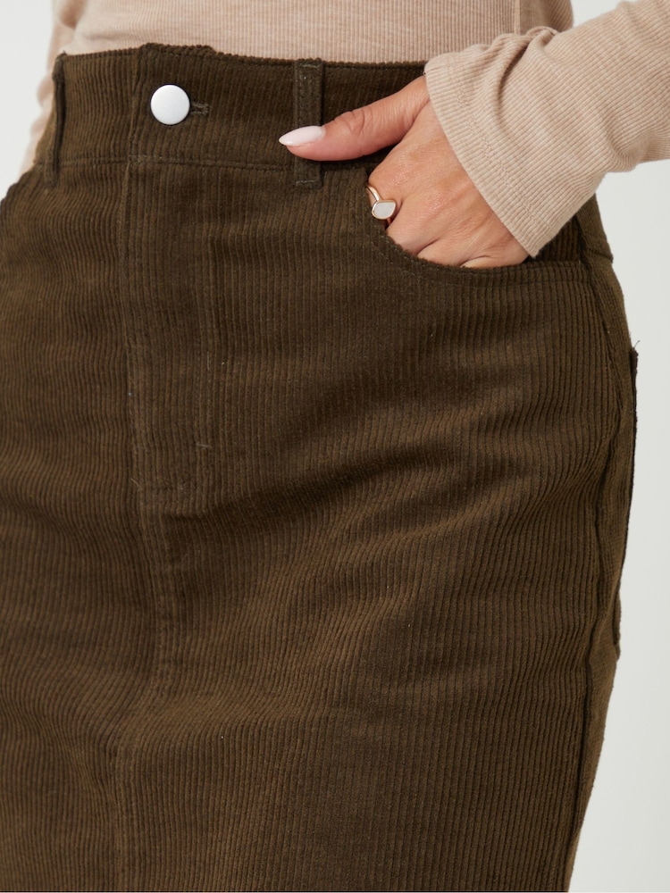Threadbare Green Mini Corduroy Skirt - Image 5 of 5
