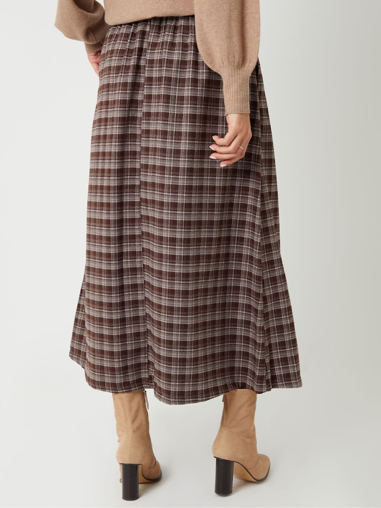 Threadbare Brown Check Pull On Midaxi Skirt - Image 4 of 4 Threadbare Brown Check Pull On Midaxi Skirt - Image 4 of 4
