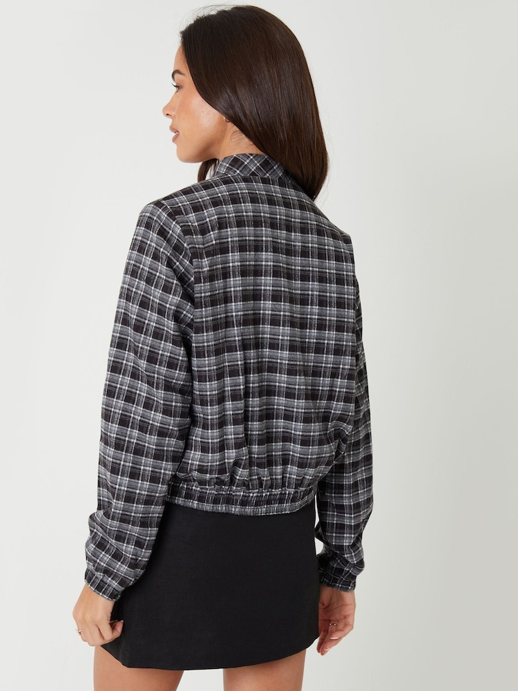 Threadbare Check Patch Pocket Bomber Jacket - Slika 2 iz 4