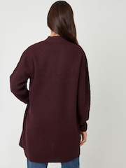 Threadbare Red Ladies Rozanna Cable Detail Cardigan - Image 3 of 4