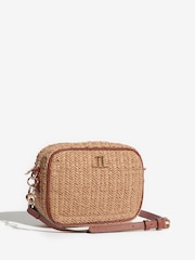 Lipsy Natural Raffia Boxy Crossbody Bag - Image 3 of 5