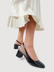Jones Bootmaker Black Xayna Leather Slingback Court Shoes - Image 1 of 5