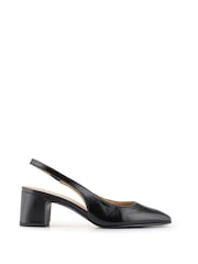 Jones Bootmaker Black Xayna Leather Slingback Court Shoes - Image 2 of 5