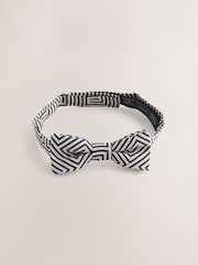 Neutral/Black Geometric Bow Tie (3-16yrs) - Image 1 of 4