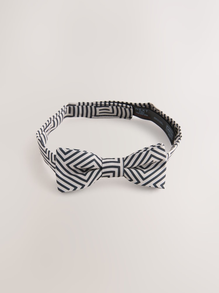 Neutral/Black Geometric Bow Tie (3-16yrs) - Image 1 of 4
