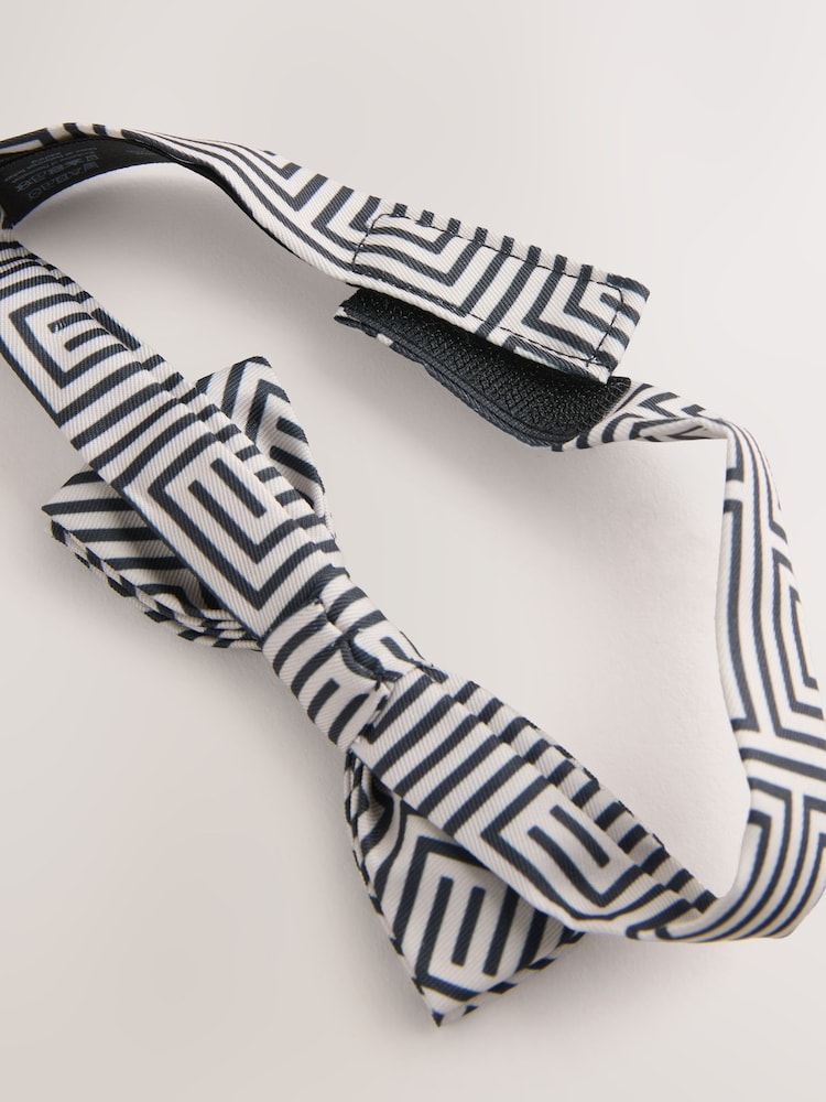 Neutral/Black Geometric Bow Tie (3-16yrs) - Image 2 of 4
