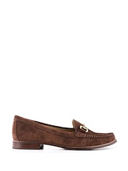 Jones Bootmaker Brown Wide Fit Lex Suede Leather Loafers - Image 2 of 5