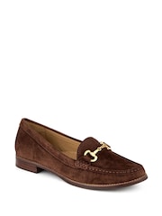 Jones Bootmaker Brown Wide Fit Lex Suede Leather Loafers - Image 3 of 5