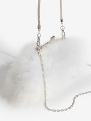 Lipsy White Bridal Feather Top Handle Clutch Bag - Image 5 of 6