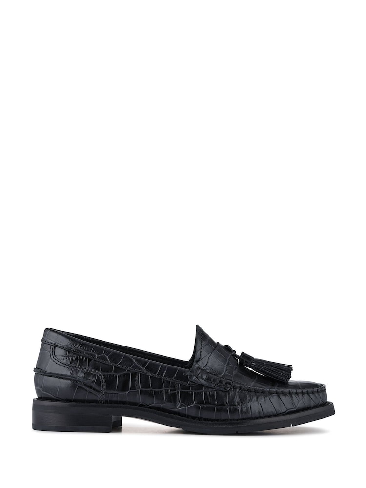 Jones Bootmaker Black Chrome Tiffany Smart Leather Moccasins - Image 2 of 5