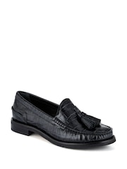 Jones Bootmaker Black Chrome Tiffany Smart Leather Moccasins - Image 3 of 5