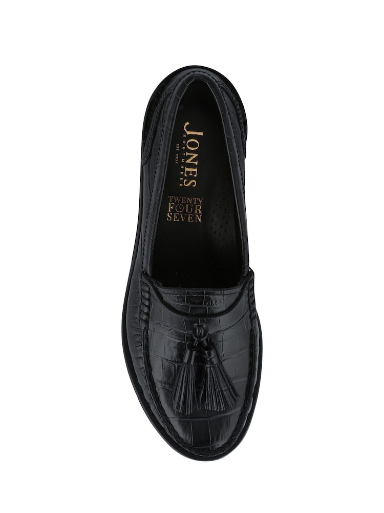 Jones Bootmaker Black Chrome Tiffany Smart Leather Moccasins - Image 5 of 5 Jones Bootmaker Black Chrome Tiffany Smart Leather Moccasins - Image 5 of 5