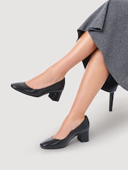 Jones Bootmaker Black Ladies Court Smart Shoes - Image 1 of 5