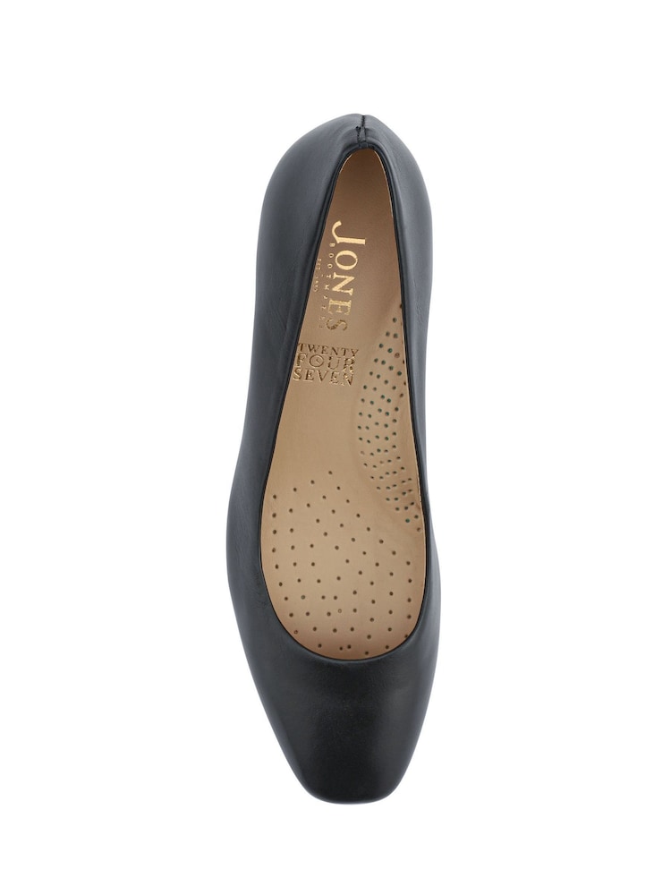 Jones Bootmaker Black Ladies Court Smart Shoes - Image 5 of 5