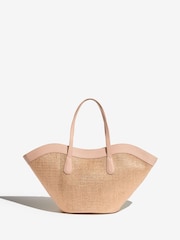 Lipsy Natural 3D Floral Raffia Shopper Bag - Image 5 of 8