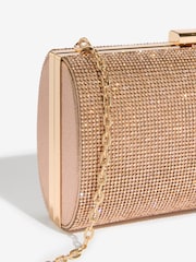 Lipsy Rose Gold Embellished Box Clutch Bag - Image 3 of 5