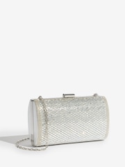 Lipsy Silver Embellished Box Clutch Bag - Image 2 of 5