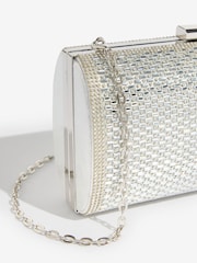 Lipsy Silver Embellished Box Clutch Bag - Image 3 of 5