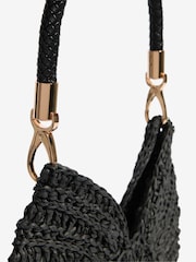 Friends Like These Black Raffia Shell Shoulder Bag - Image 5 of 7