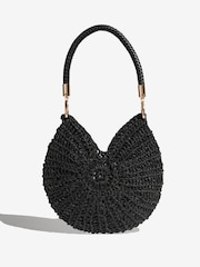 Friends Like These Black Raffia Shell Shoulder Bag - Image 7 of 7