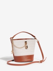 Friends Like These Cream and Tan Mini Canvas Bucket Bag - Image 4 of 7