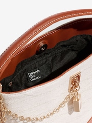 Friends Like These Cream and Tan Mini Canvas Bucket Bag - Image 6 of 7