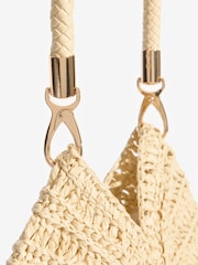 Friends Like These Neutral Raffia Shell Shoulder Bag - Image 7 of 8