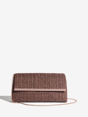 Friends Like These Brown Raffia Foldover Clutch Bag - Image 1 of 5