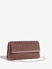 Friends Like These Brown Raffia Foldover Clutch Bag - Image 3 of 5