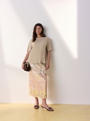 Pink/Yellow Sequin Tabitha Simmons X Next Floral Maxi Skirt - Image 5 of 7