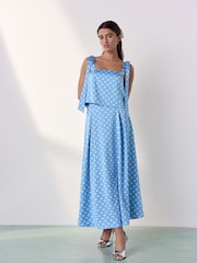 Blue/Ecru Polka Dot - Tabitha Simmons X Full Maxi Skirt - Bild 1 von 9